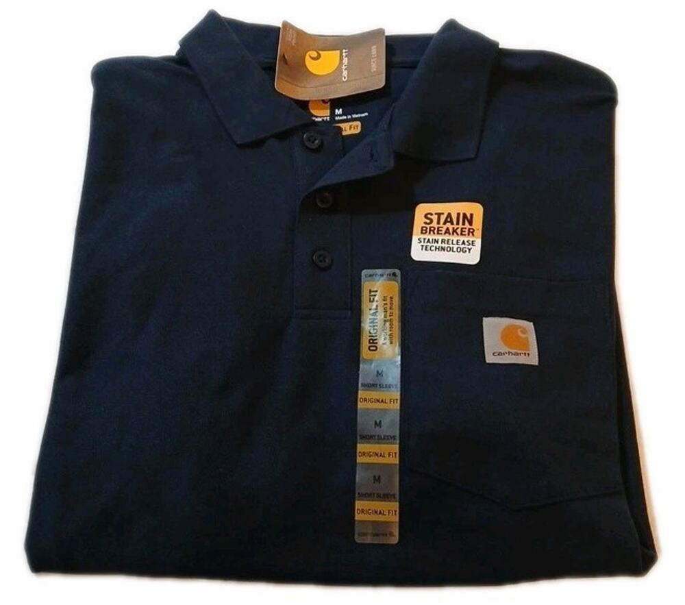 Carhartt Men's Contractors Work Pocket Polo Size Medium Navy